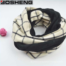 Black and White Plaid Wool Knitting Women Winter Long Scarf